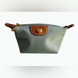 Longchamp Le Pliage Mini Pouch Coin Purse Cosmetic Case Blue Nylon